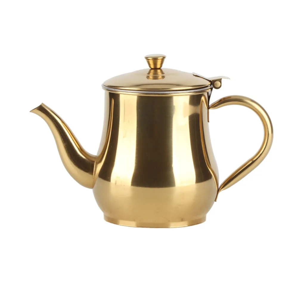 500ml Capacity Coffee Tea Kettle Mesh Filter Stainless Steel Stainless Steel Tea Pot Gold Seasoning Containing Pot Kitchen Use