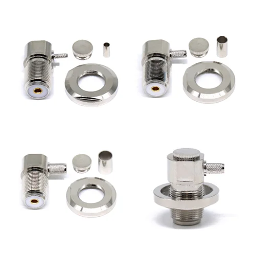 

1pc Adapter UHF SO239 PL259 female Jack nut right angle crimp RG316/RG58/5DFB cable RF Connectors