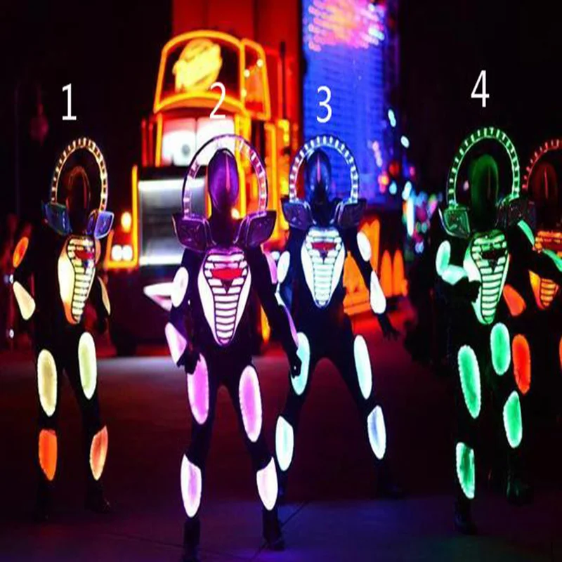 Luxury Show Light up Armor Led luminous armor performance suit Nightclub Party Dance Costume