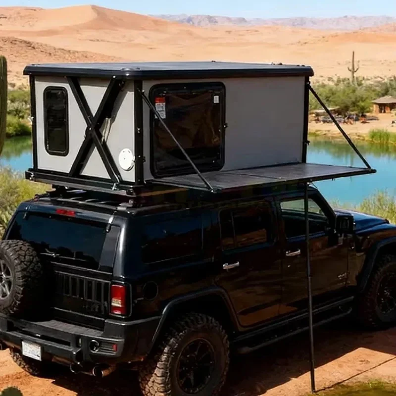 KQX 4x4 Waterproof Aluminum Triangle Hard Shell RTT Car Roof Top Tent For Camping High Quality