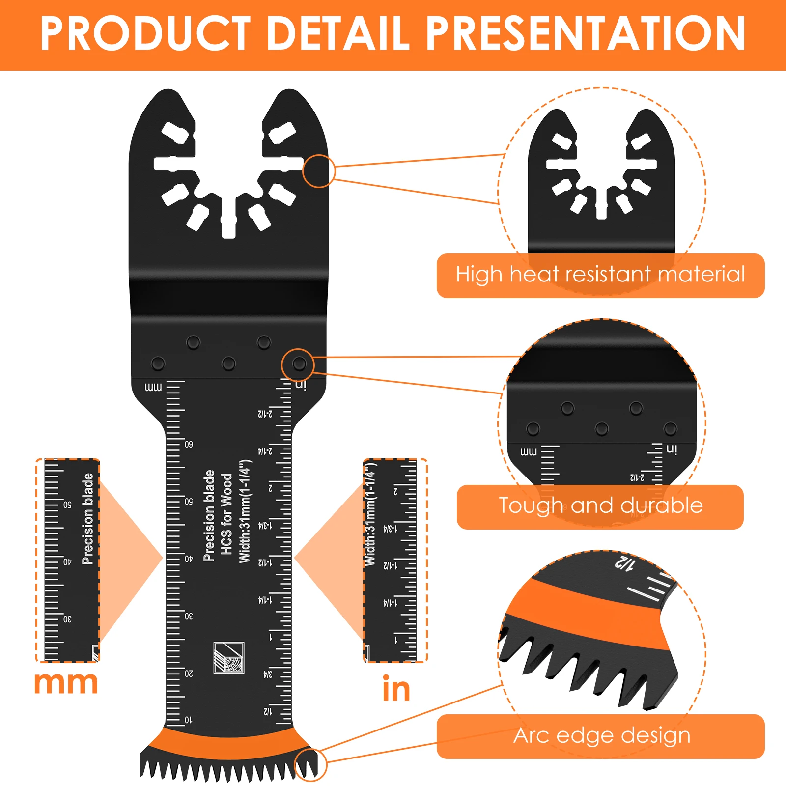 10/8Pcs Japanese Oscillating Saw Blades HCS Multitool Blade for Cutting Wood Metal Plastic Sharp Wear Resistant Cutter Blade
