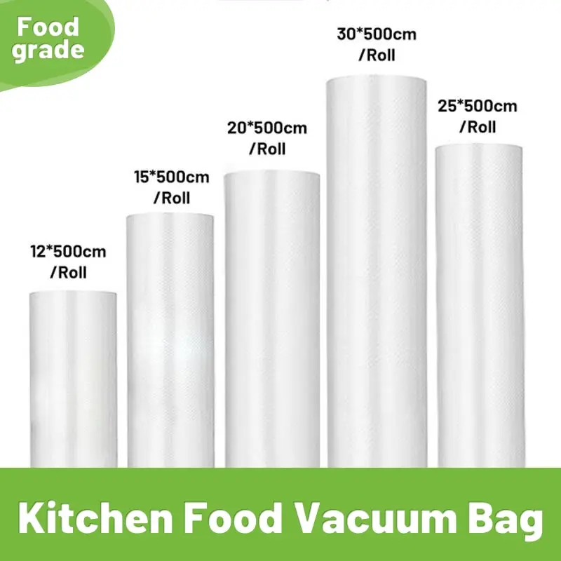 Vacuum Bags For Food Vacuum Sealer Food Fresh Long Keeping Bags For Vacuum Packer 12+15+20+25+30cmX500cm Rolls Lot