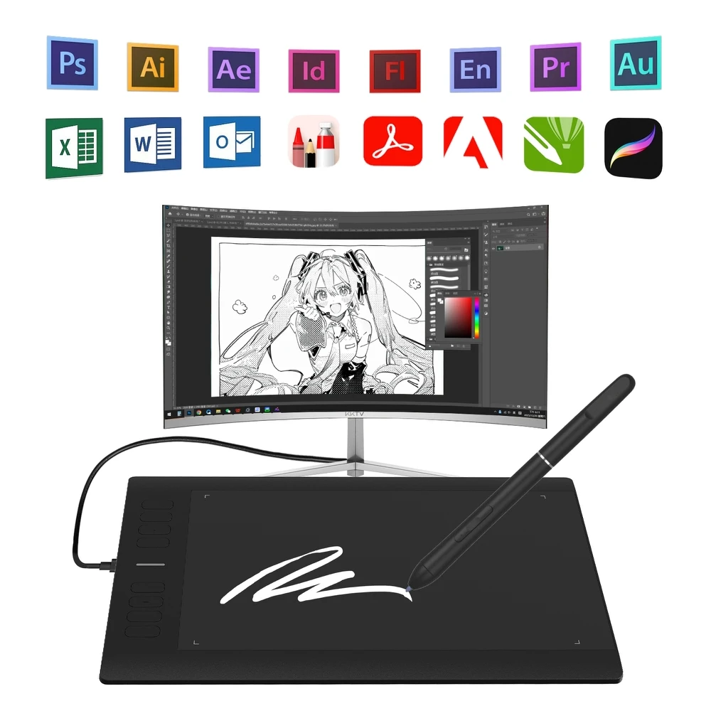 

Havapen GT08 Graphic Tablet for Drawing/Art Digital/Architecture/Engineering Student with 8192 Levels Passive Stylus