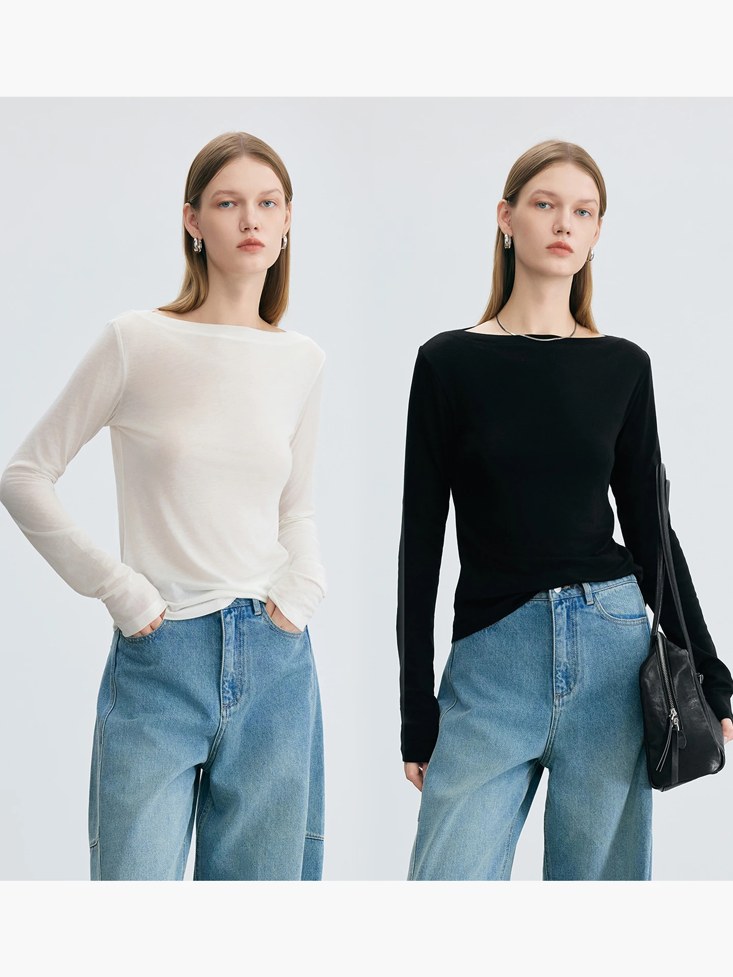 

Футболка River Silk Wool Long Sleeve с эффектом охлаждающего прикосновения, облегающая, универсальная, модная, на одно плечо