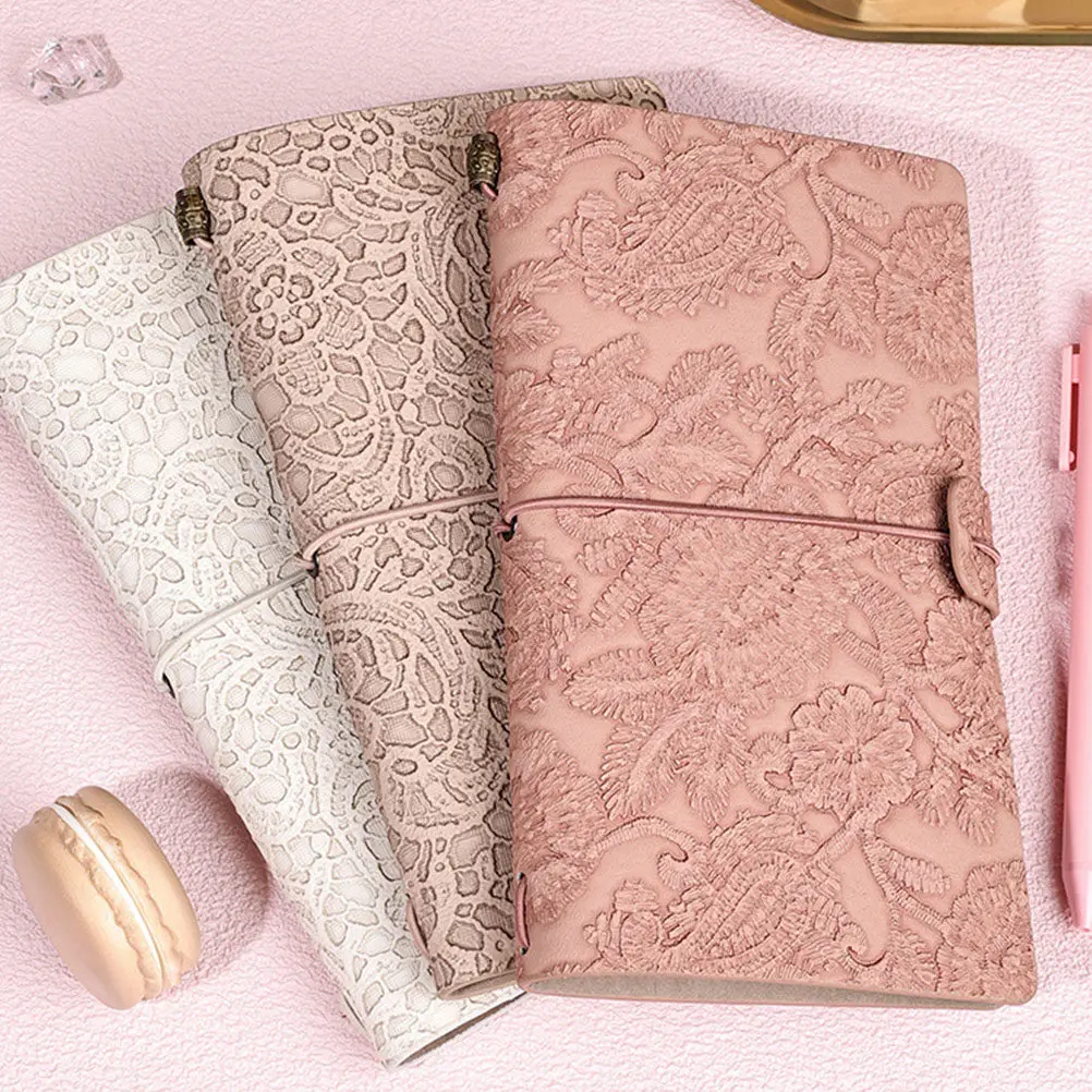 Retro Diary Notebook Embossed Cover Writing Notepad for Students Teachers Travelers Office Use Daily Planner Idea