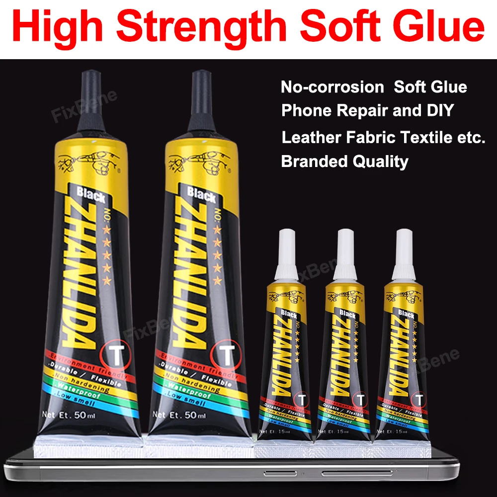 Kit de reparo de cola para tela de celular, moldura de capa traseira, adesivo preto forte, super zhanlida, madeira, cerâmica, quebra-cabeça de metal, modelo de plástico