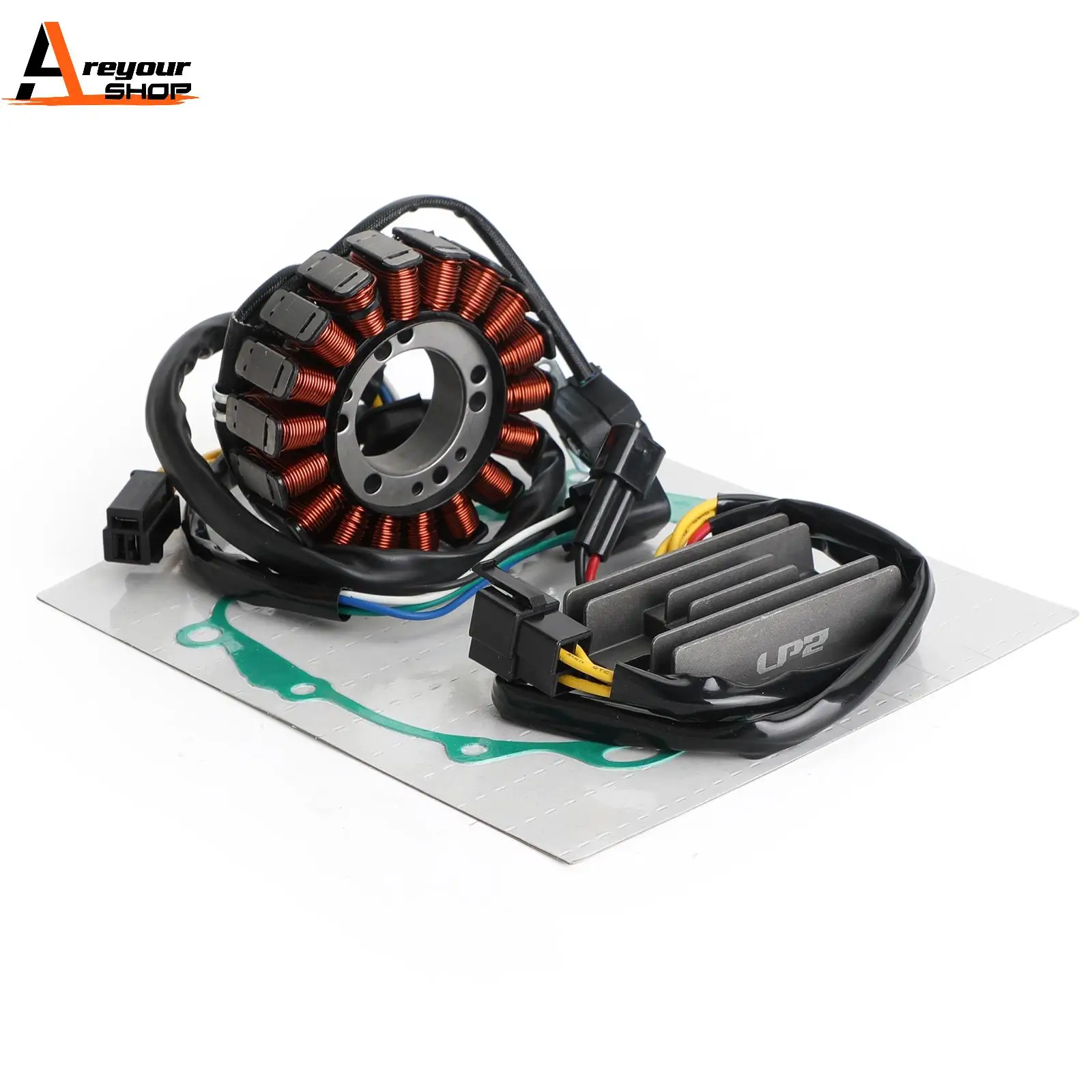 Areyourshop Magneto Stator+Voltage Rectifier+Gasket For Suzuki DR-Z400SM DRZ 400 2000-2019 32101-29F00 32101-29F11 Motor Parts