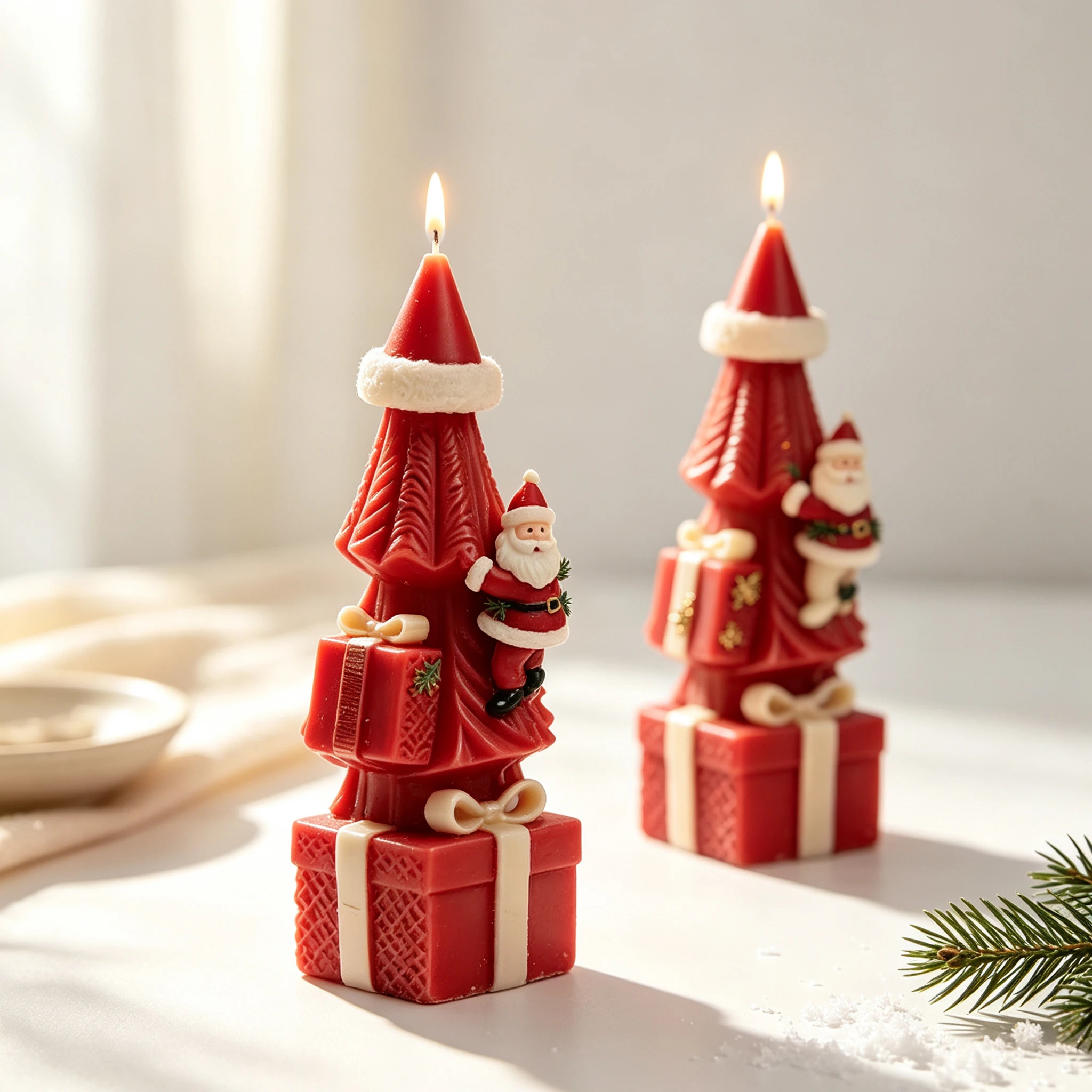 Image of 3D Weihnachtsmann-Socken-Baum-Kerzen-Silikonform DIY für Aroma-Wachs, Gips, Seife, Harz, Ornament, Bastelarbeiten, Heimdekoration, Geschenk