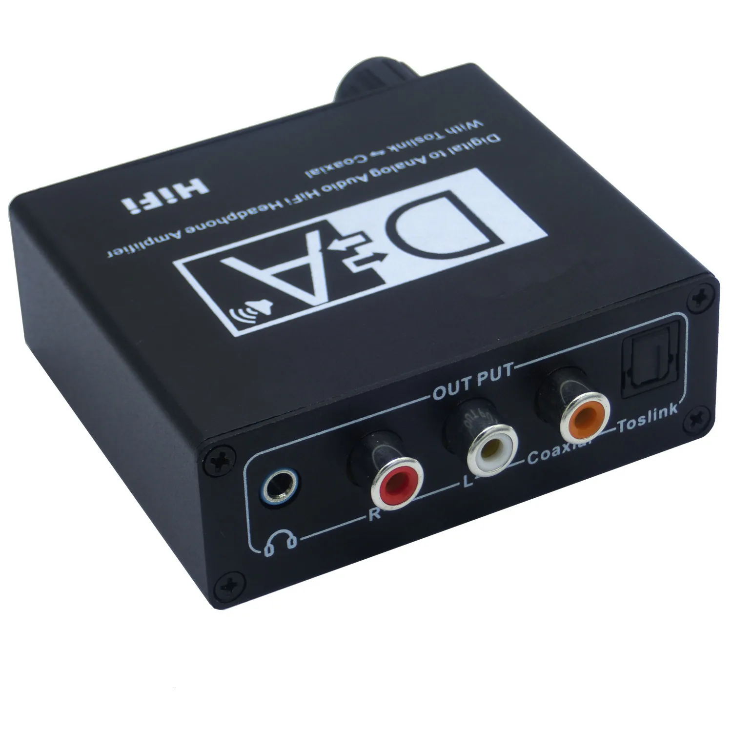 Hifi DAC Amp Digital to Analog Audio Converter RCA 3.5mm Headphone Amplifier Toslink Optical Coaxial Output