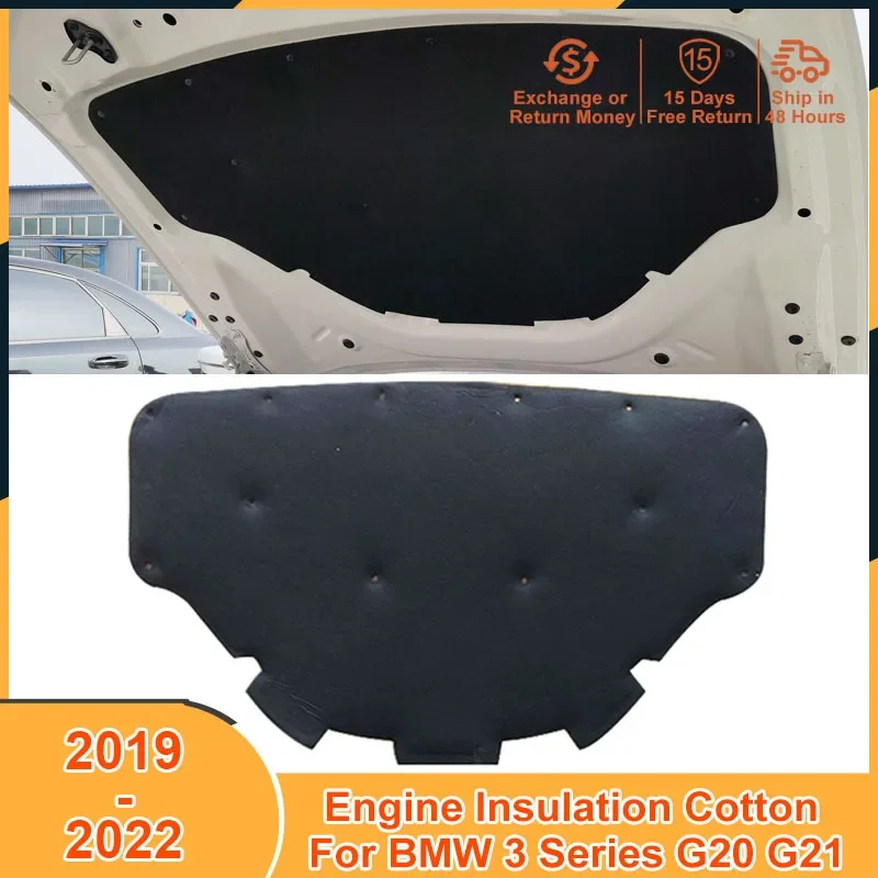 

2019-2022 Front Engine Hood Insulation Cotton Pad for BMW 3 Series G20 G21 G28 325li 2019 2020 2021 2022 Accessories Mat Cover