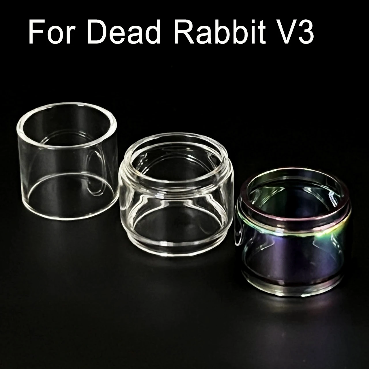 5/3/1PCS Straight Mini Bubble Glass for Dead Rabbit V3 3 Buld Glass Tube Rainbow Transparent Glass Decoration