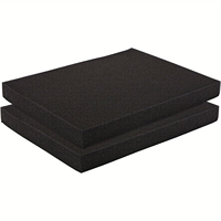 2 Pack Black Cuttable Craft Foam Sheets, Polyurethane Cushioning Inserts Use for Tool Box Board Game Box Cases Storage Drawe