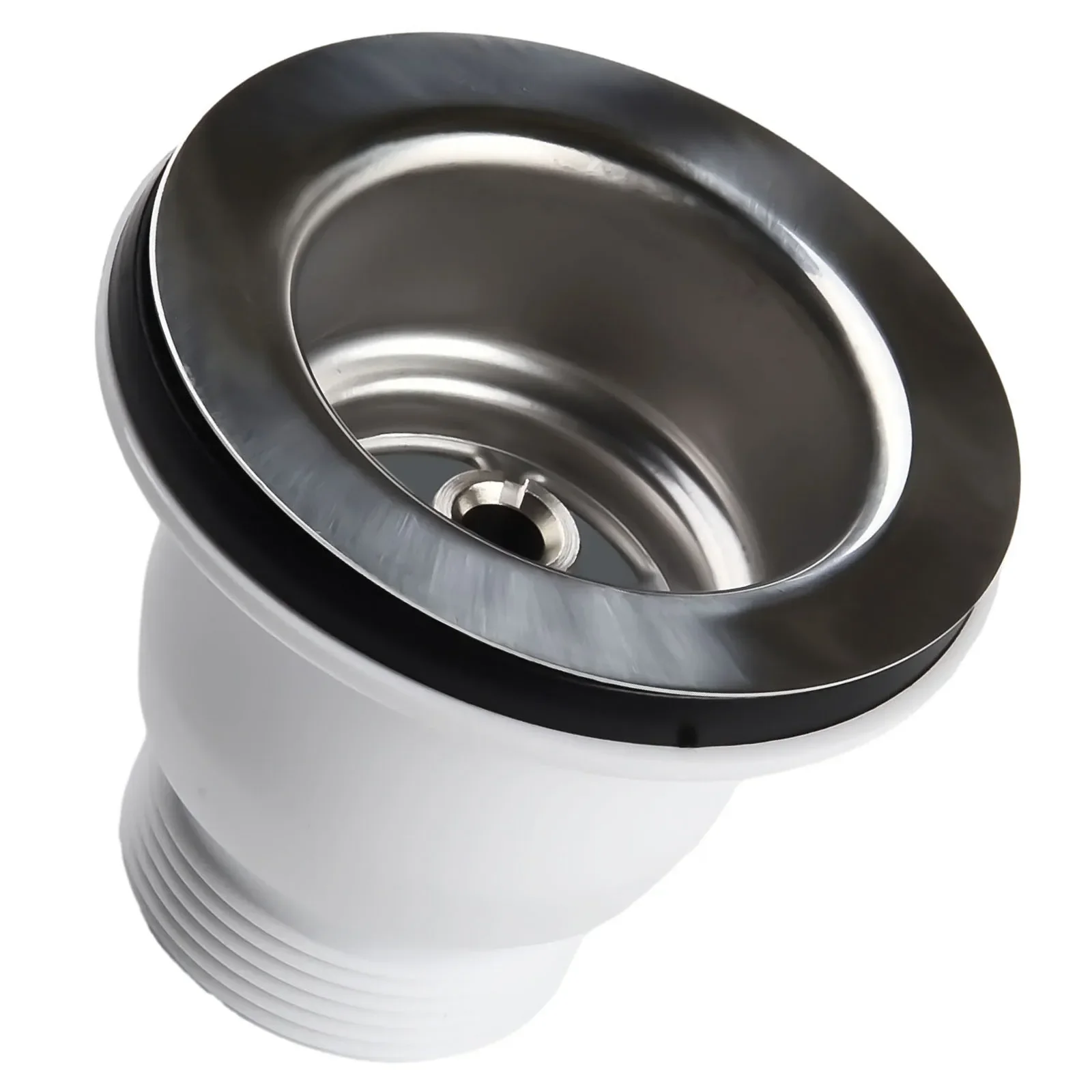 Colador de fregadero con apertura de 60mm, repuesto de residuos de acero inoxidable plateado, escurridor Belfast para balcón y cocina, 1 Uds.