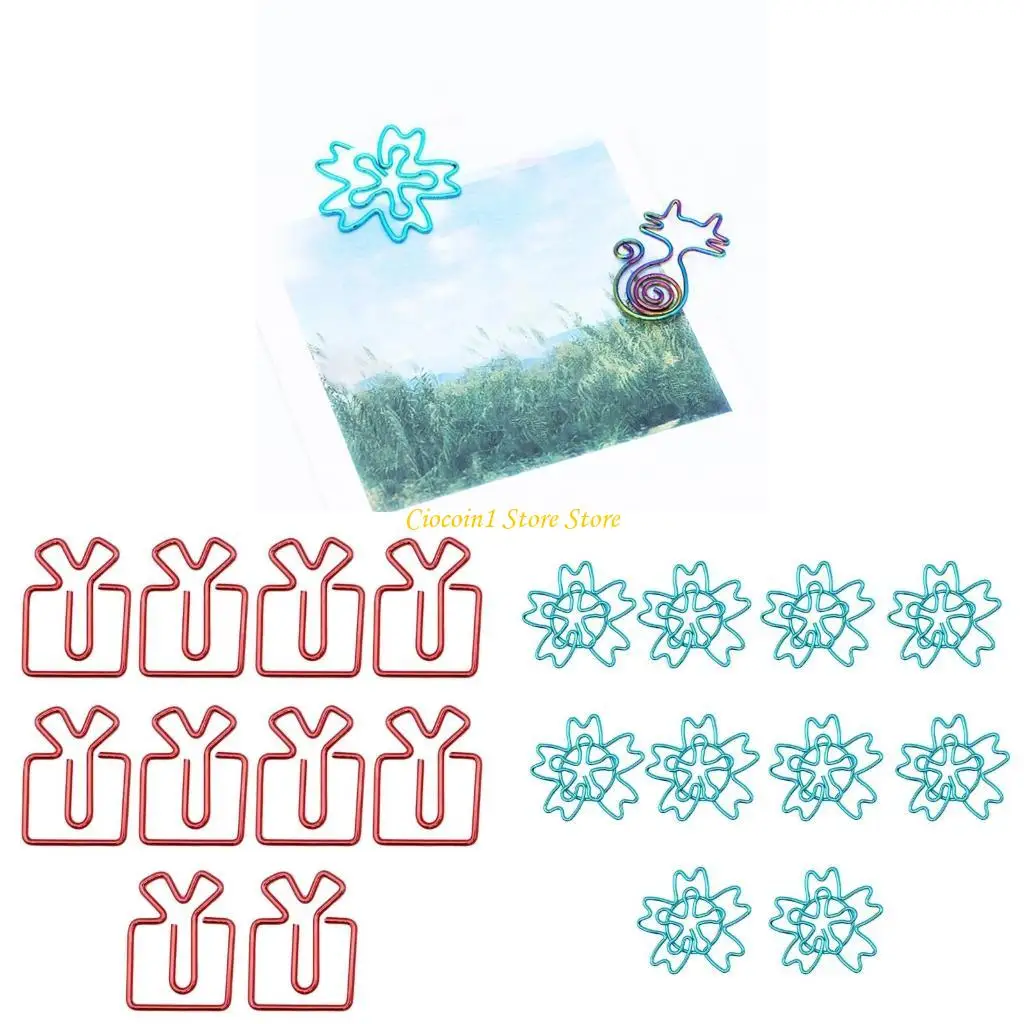 10Pcs Creative Paper Clips Metal Paper Clip Small Book Marker Clip Decorative Paper File Clips for File Paper Photo