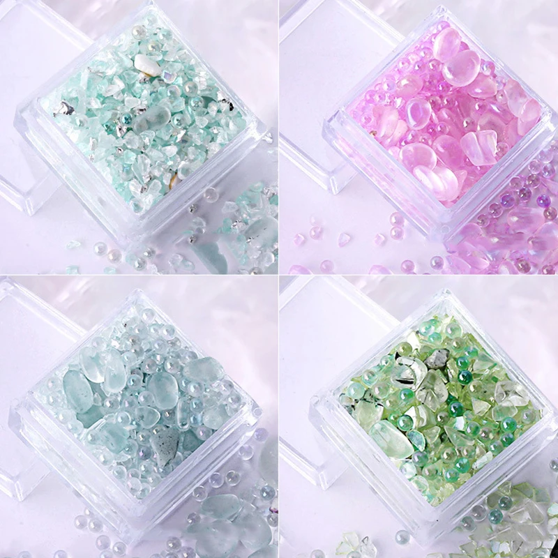 Nail Art Glitter Crystal Stone Gemengde Decoratie Charms Holografische Spangles Voor Vrouwen Meisjes, DIY Sieraden Decoratieve Gereedschappen