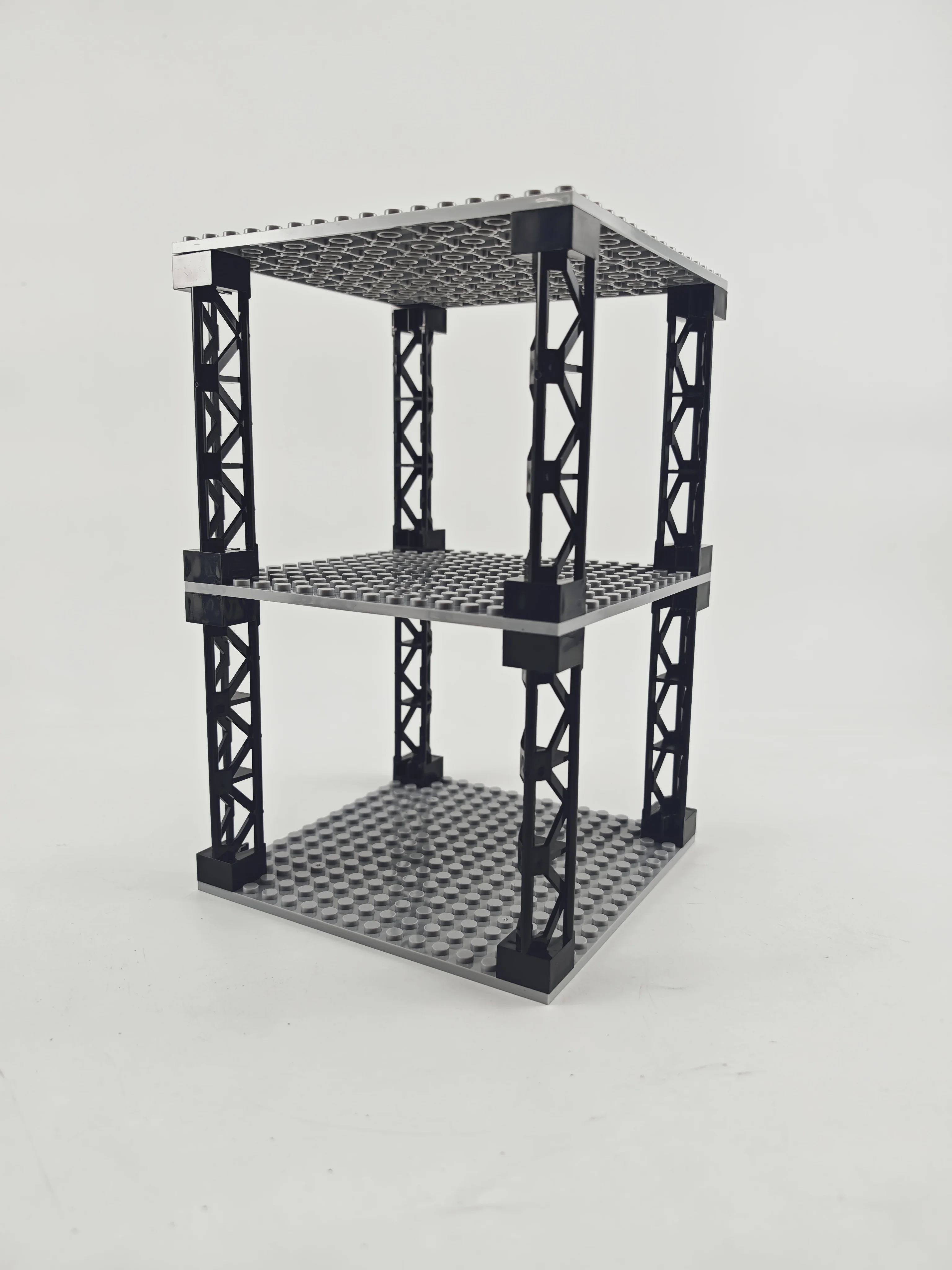 مكعبات بناء متعددة الوظائف قابلة للتكديس متعددة الطبقات رف تخزين سطح المكتب مقلد بطابقين عسكريين 16 × 16 لوحة دعم Girde