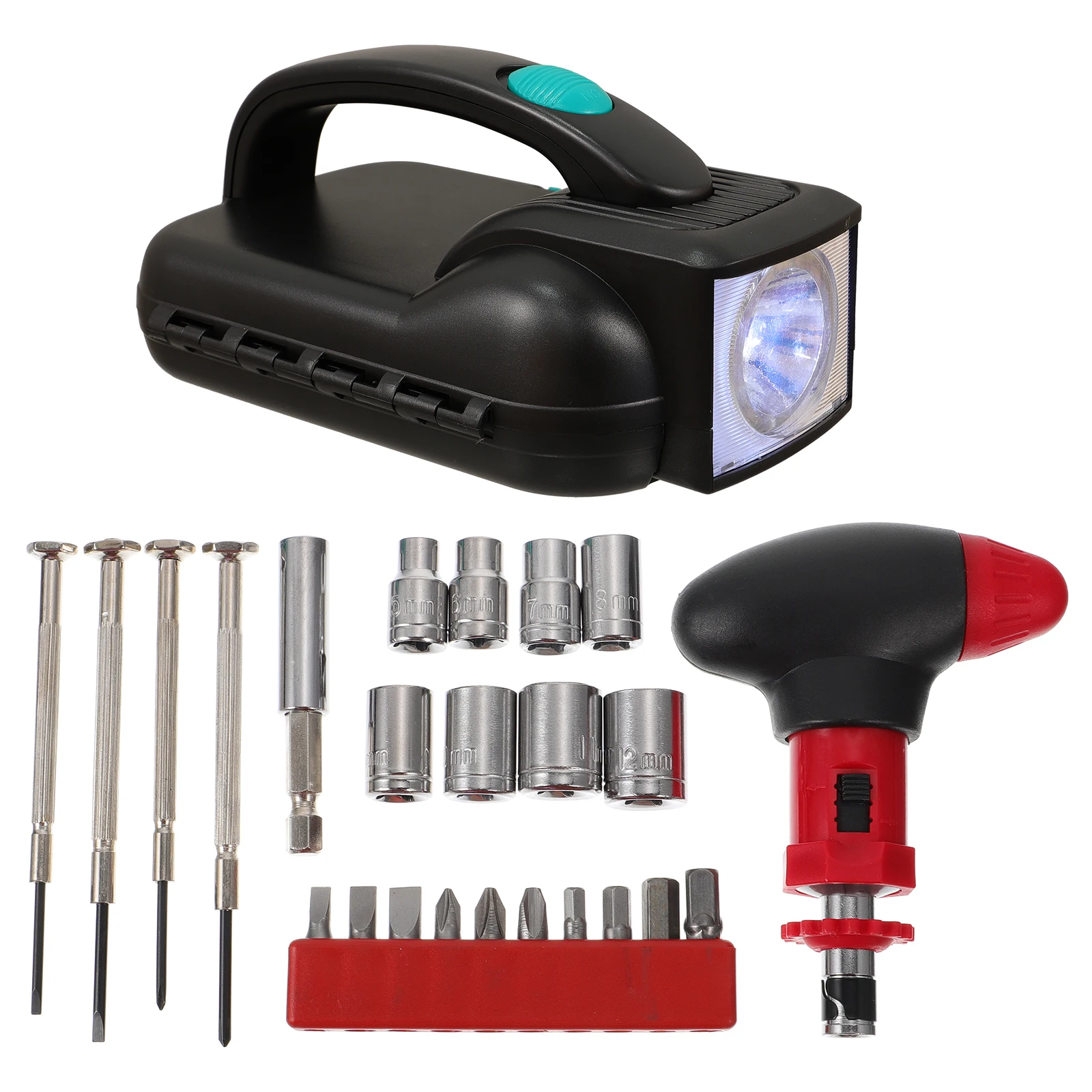 

Portable Outdoor Flashlight Tool Kit ABS Black Dry Camping Tent Light Emergency Torch Multifunctional Wide Use Safe