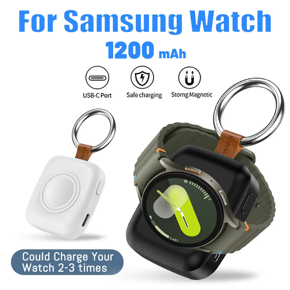 מטען אלחוטי מגנטי נייד מסוג USB Type-C לטעינה מהירה עבור שעוני סמסונג גלקסי 8/8 קלאסי/7/7 אולטרה/6/אקטיב 2 טעינה מהירה