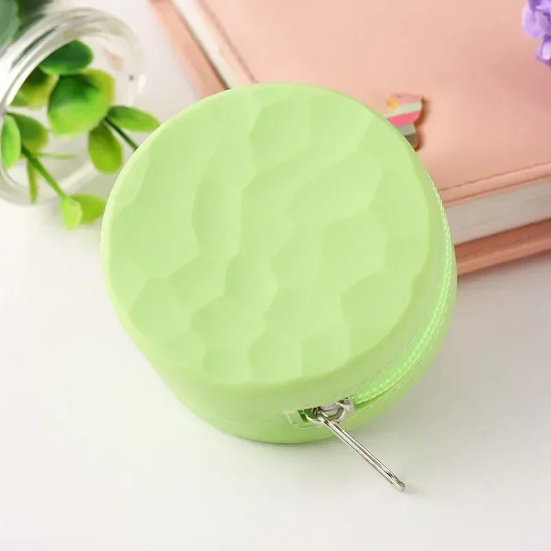 Porte-monnaie coréen mignon en silicone pour femme, sac rond pour pièces de monnaie, porte-clés pour petite fille, mini sac pour casque, cadeau pour enfant, 2024, 1 pièce