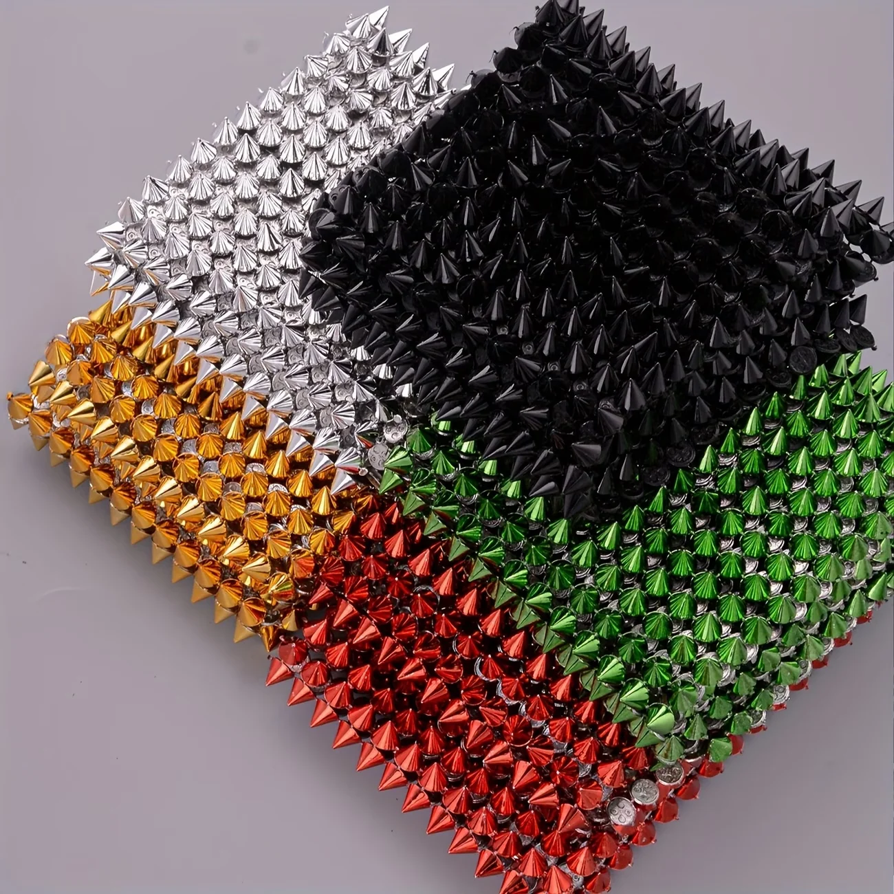 1PC Multicolored Plastic Rivet Trim, Rows of Spiked Mesh, Suitable for Crafts, Headbands, And Clothing Embellishments