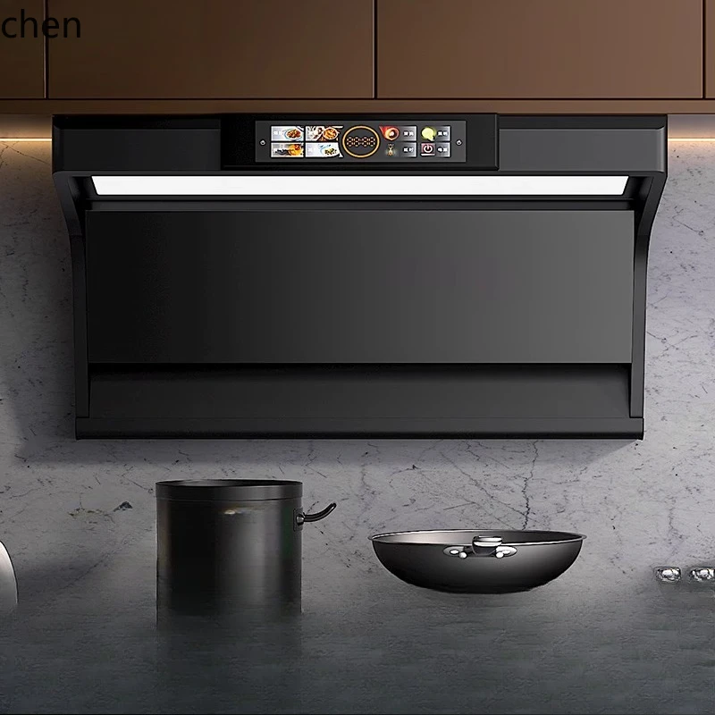 Cappa da cucina HXL Cappa da cucina forte a forma di 7 con aspirazione laterale superiore di grandi dimensioni per uso domestico