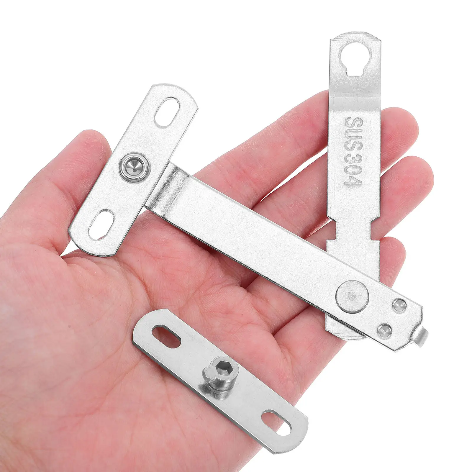 4Sets Window Limiter Stainless Steel Opening Restrictor Lock Child Safety Sliding Casement Window Security Stopper Guard