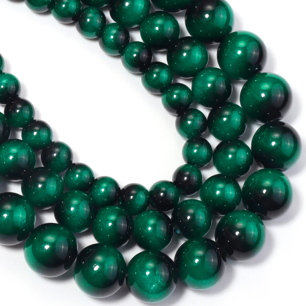 1strand 6/8/10mm Imitation Green Tiger's Eye Stone Round Glass Beads Loose Spacer Bead For Jewelry Making DIY Necklace Bracelet