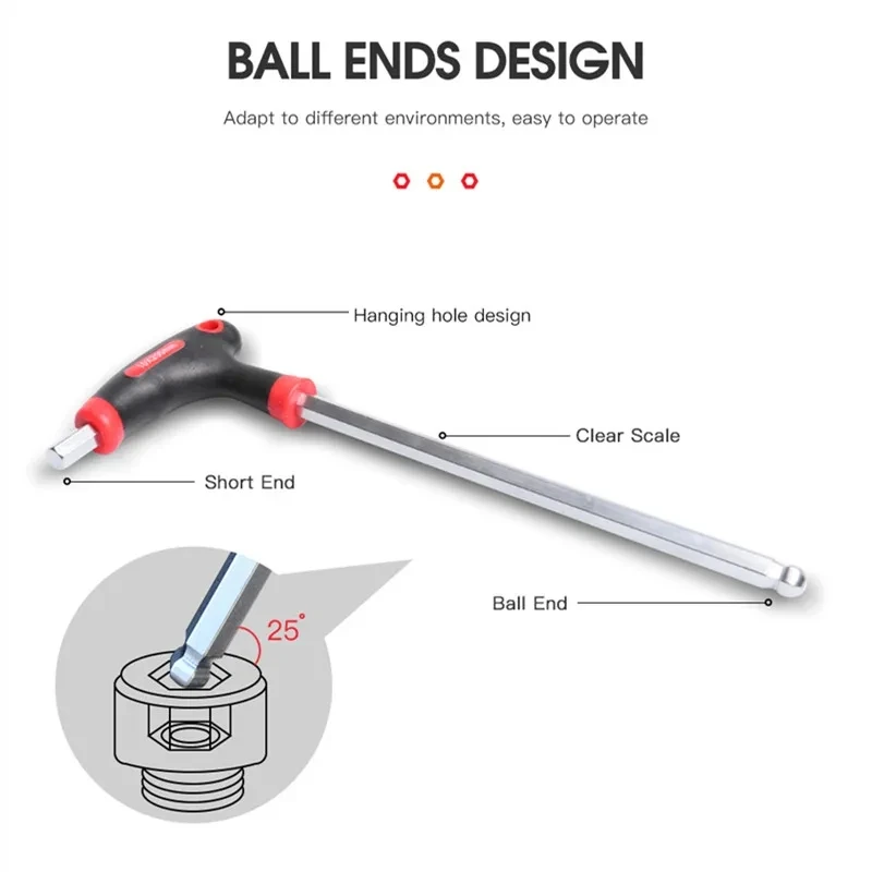 10PCS T-Handle Hex Key Allen Wrench Tool Set Star T-Handle torx Key Set with Convenient Storage Stand Spanner Screwdriver Tool