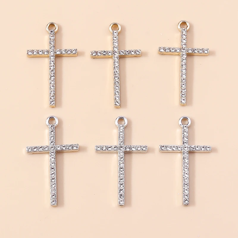 20 Stück gemischte, niedliche Kristall-Metall-Kreuz-Anhänger für die Schmuckherstellung, geeignet für Ohrringe, Halsketten, Armbänder und DIY-Bastelarbeiten. – Detail 12