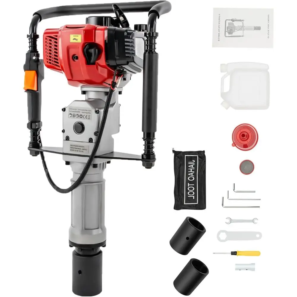 

52CC Gas-Powered T-Post Driver with Shock Absorption and Safety Lock, 1900W for Heavy-Duty Fence Installation
