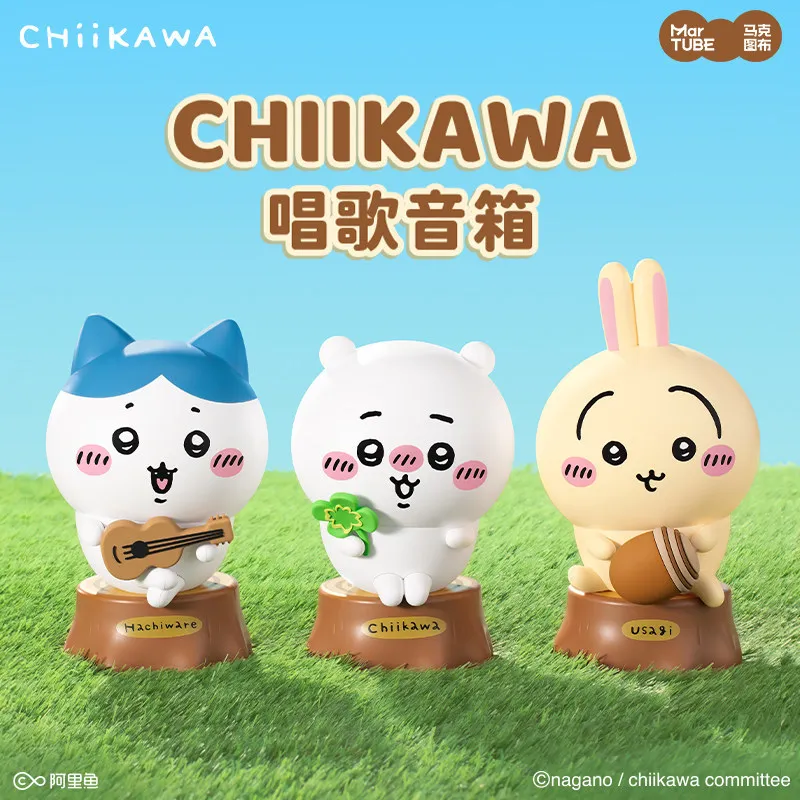 Caixa de Som Bluetooth Autêntica da Série Chiikawa Singing, Figurinha Kawaii Hachiware, Ornamento de Mesa, Presente Colecionável de Anime