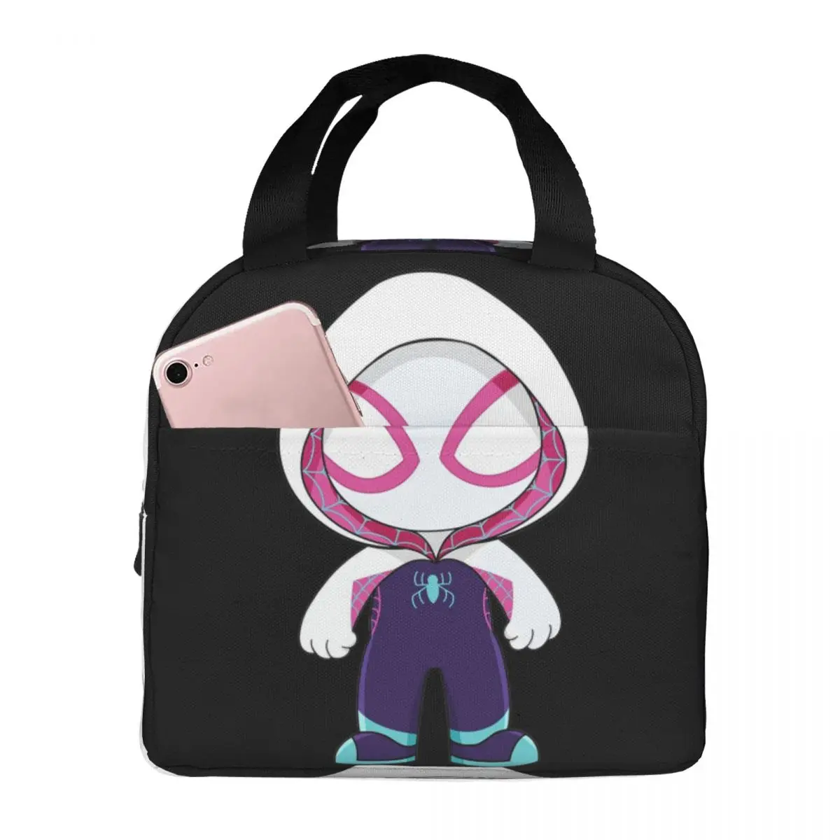 Ghost Spider Lunch Bags Bento Box Waterproof Lunch Tote Resuable Picnic Bags Cooler Thermal Bag for Woman Children Office