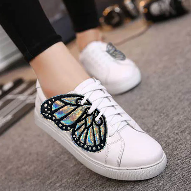 Lovely Girls Shoes Sneaker Iridesent Butterfly Wings Shoes Accessories Flying Skating Shoe Wings Sports Shoes DIY Decorations