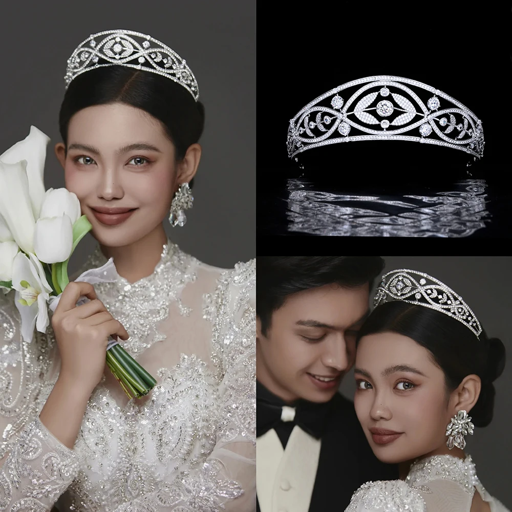 Himstory Tiaras and Crown Gorgeous Headbands Queen Tiaras Retro European Bridal Hairband Party Wedding Hair Jewelry Accessories