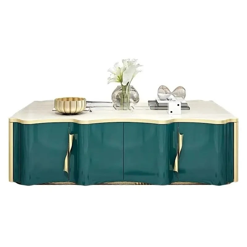 

Light Luxury Coffee Table American Solid Wood Coffee Table Living Room Stainless Steel Tea Table TV Cabinet Unit Furniture