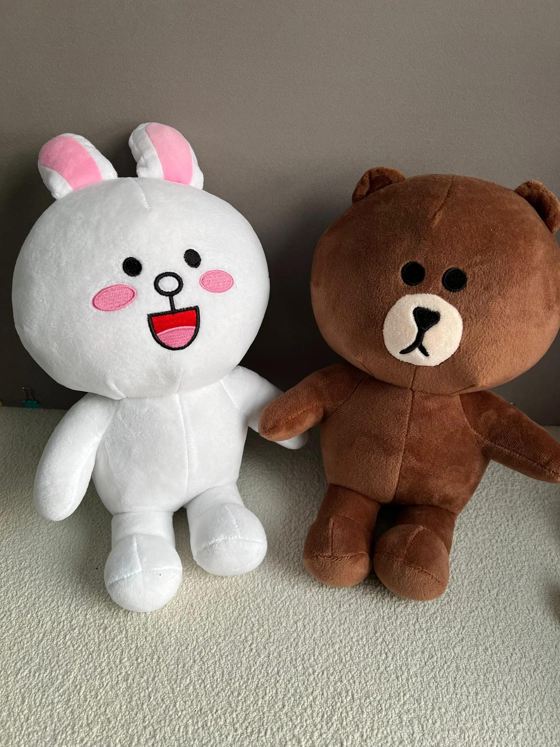 Kawaii Line Friends القطيفة الدب البني كوني أرنب ألعاب من نسيج مخملي Kawaii غرفة الديكور خط الأصدقاء الدب البني ألعاب من نسيج مخملي فتاة هدية