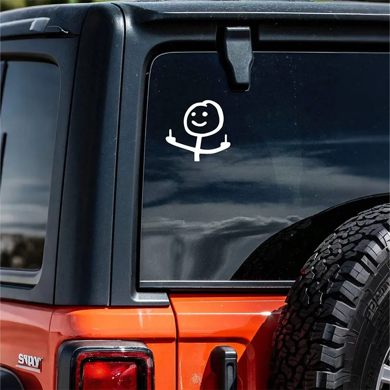 2 ملصق سيارة كرتوني مبتسم - فينيل مقاوم للماء والأشعة فوق البنفسجية، سهل التقشير وخالي من البقايا. مناسبة للنوافذ/الجسم #5