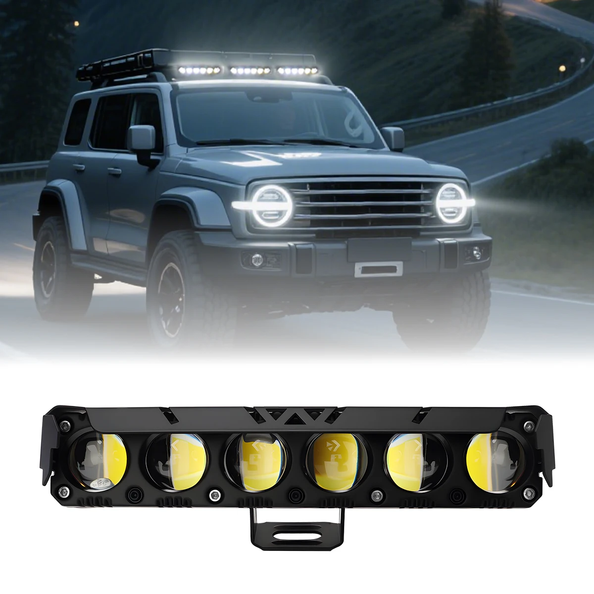 

Car Work Light Truck Headlight Fog Light 9-80V Spotlight 60W 3570 6SMD Driving Light For SUV UTV Dual Color Yellow White