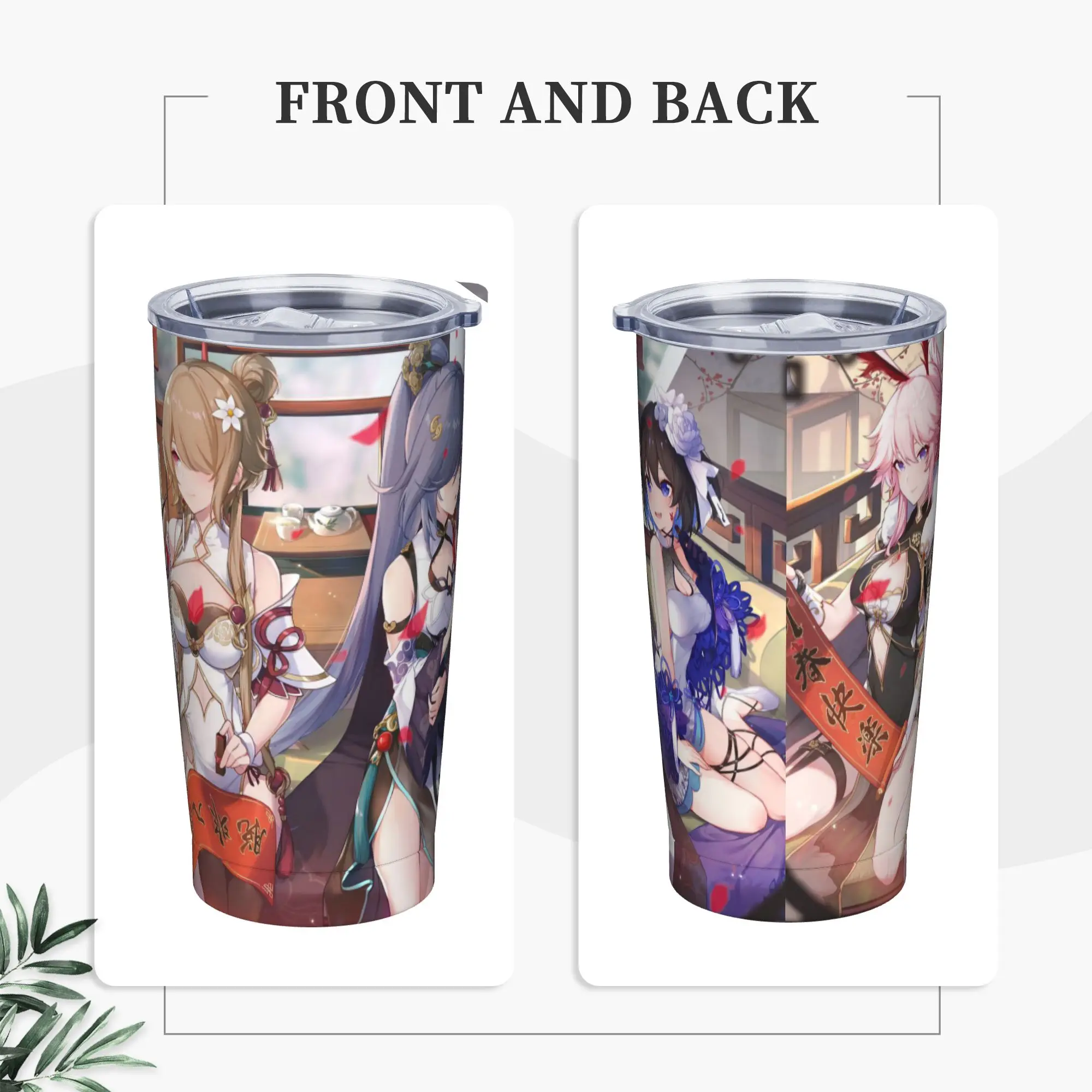 Honkai Impact Anime Tumbler Vacuum Insulated  Thermal Cup Stainless Steel Office Home Mug Spill Proof, 20oz