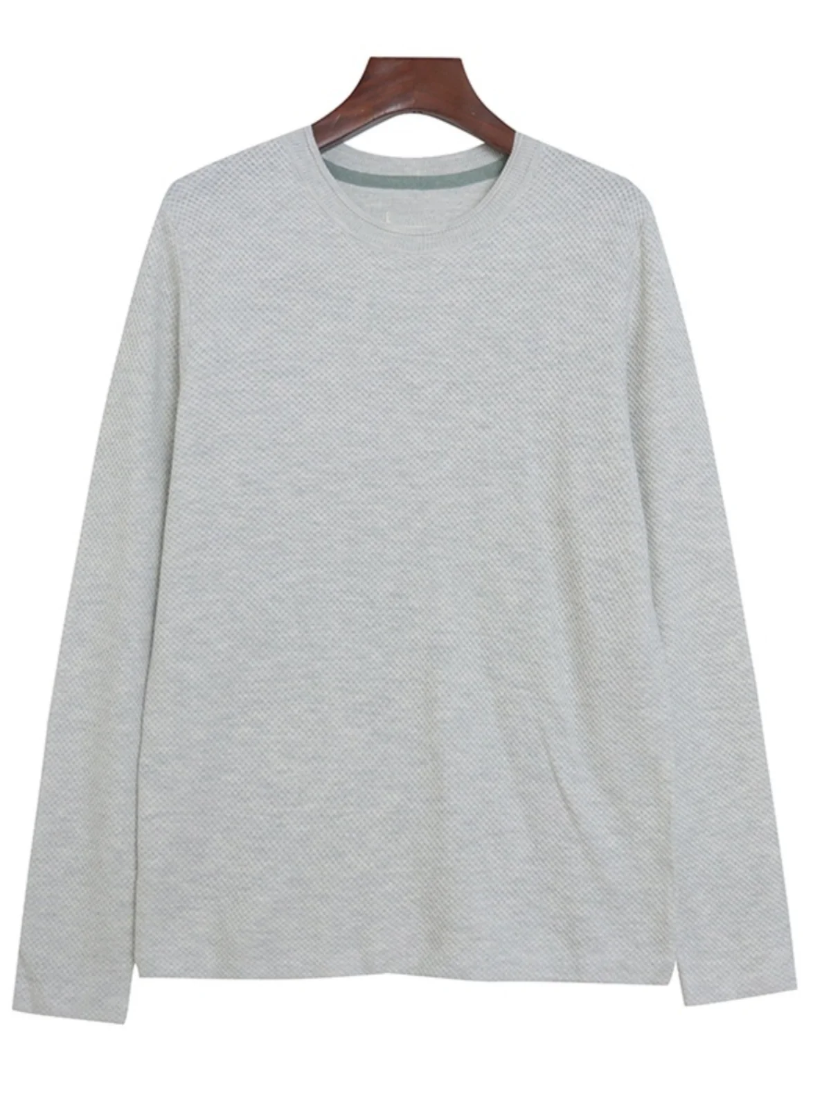 

Модный мягкий свободный вязаный топ с длинным рукавом и круглым вырезом для мужчин, базовая футболка, удобная, дышащая, молодежная, осенняя одежда