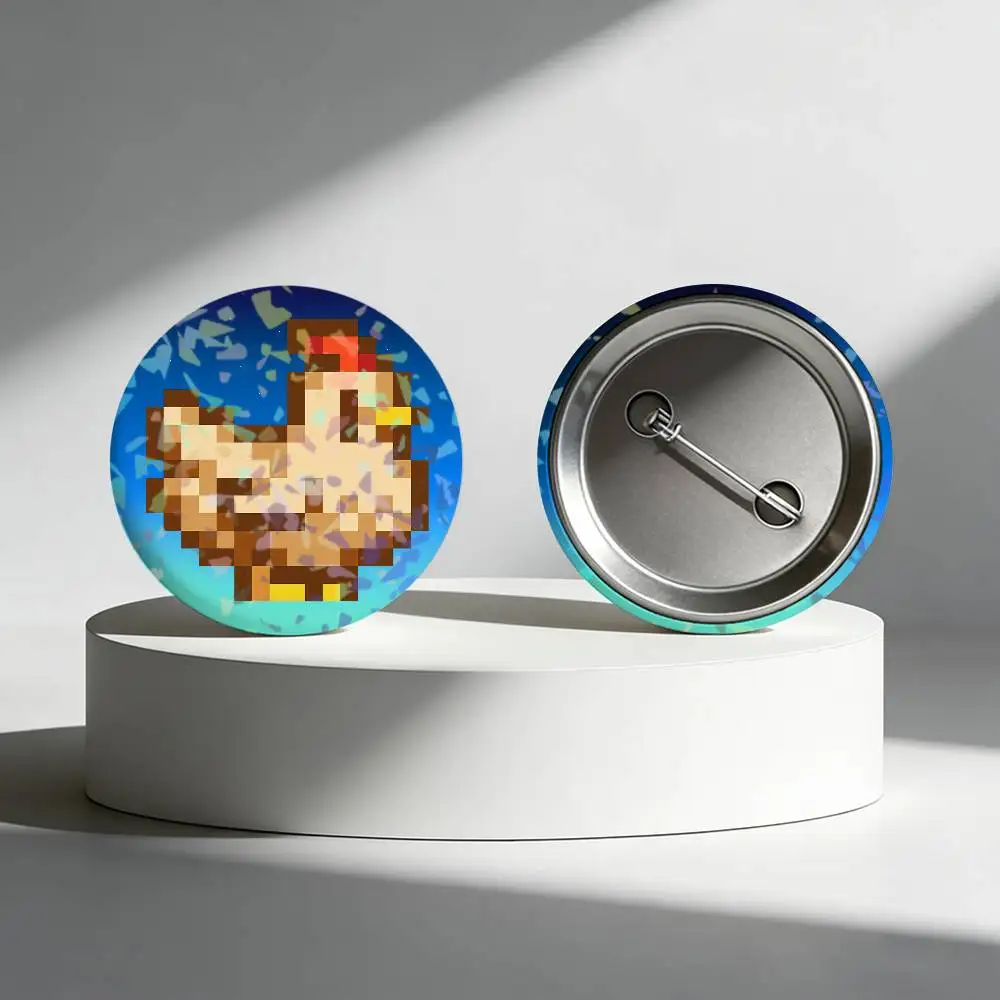 لعبة Stardew Valley لطيف الدجاج شارة الليزر دبابيس دبابيس اليدوية لحقيبة الظهر الهدايا حقيبة ديكور المشجعين جمع