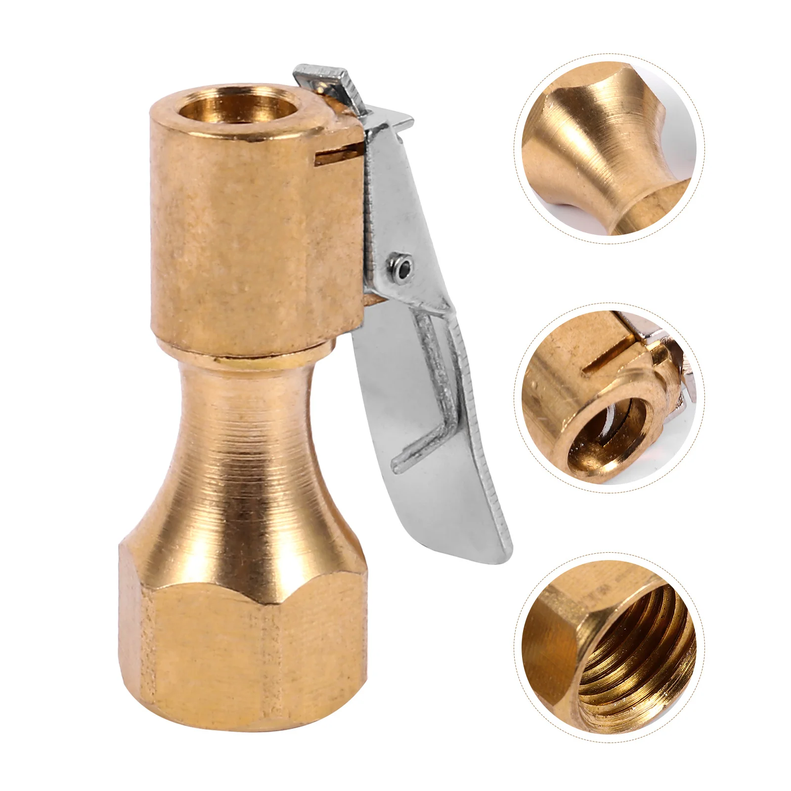 5 szt. Mocny, miedziany, zamknięty uchwyt pneumatyczny do pompowania opon 250 Psi, do akcesoriów kompresorów, prosty końcówka.
