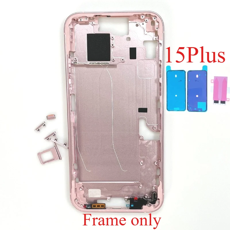For iPhone 15 Plus Middle Frame Bezel Housing Side Button Chassis