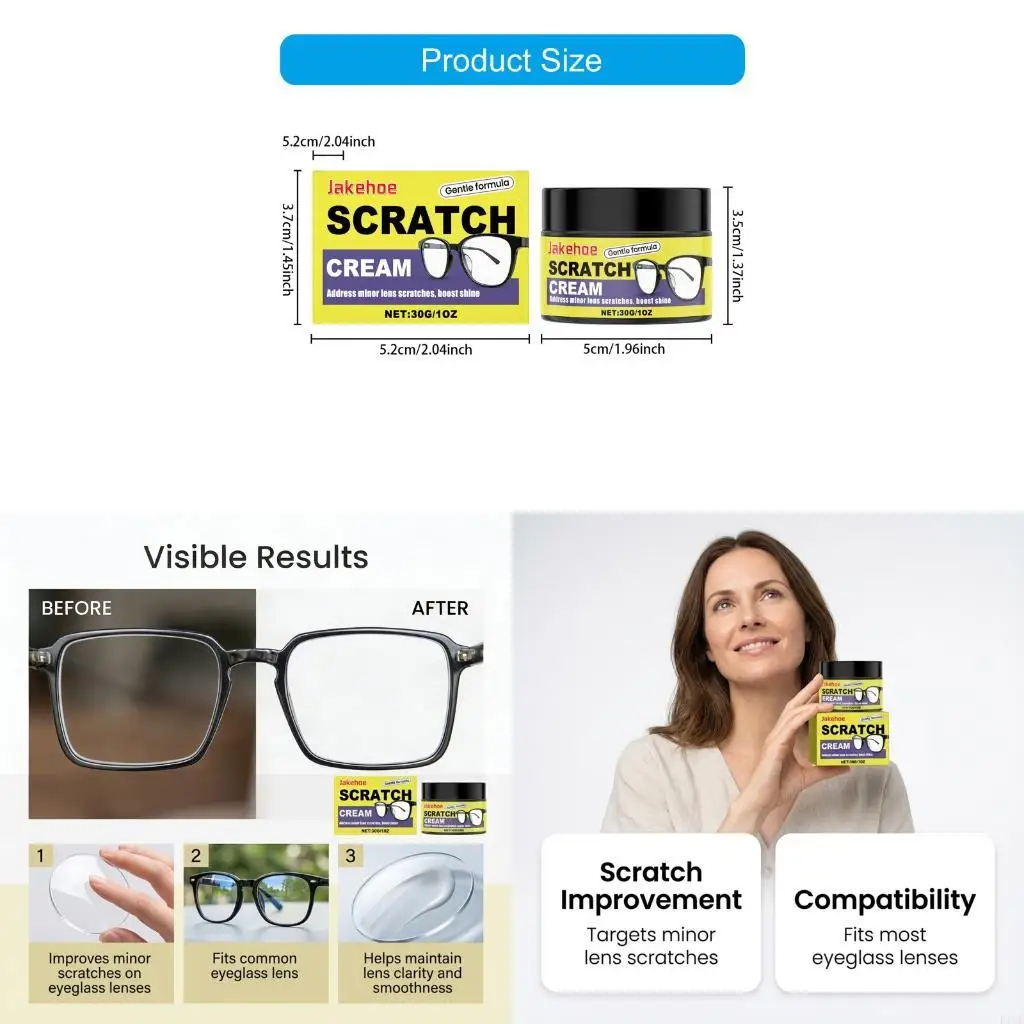 F1CF Professional Lens Scratch Removal and Cleaning Solution for Eyeglass Clear View and Portability