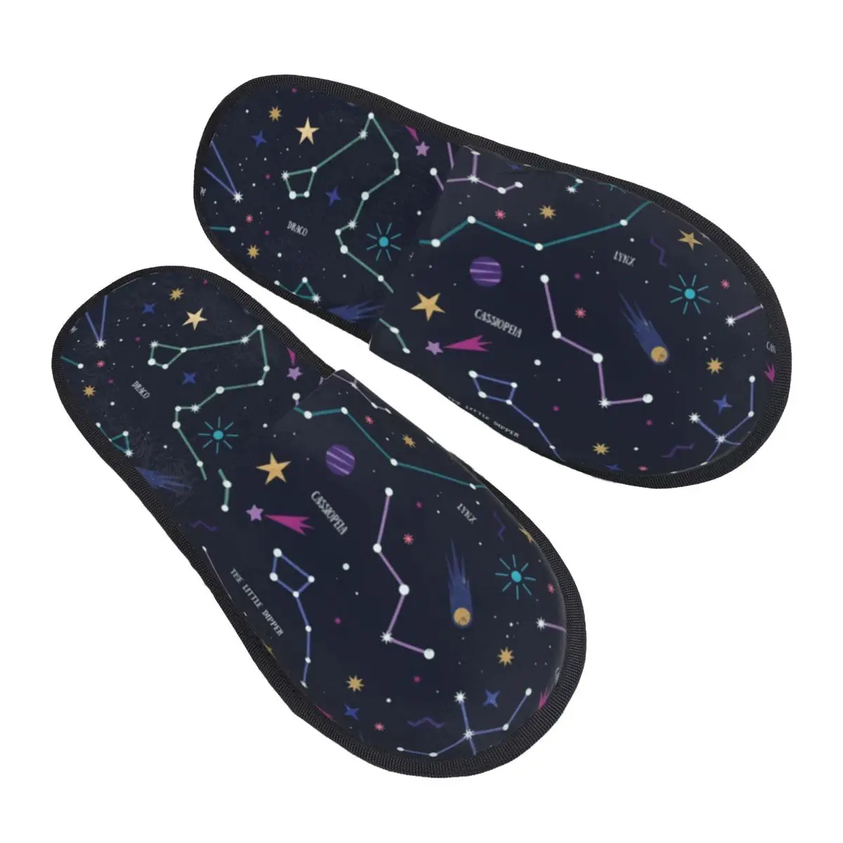 Custom The Stars Memory Foam Slippers Women Cozy Warm Space Galaxy House Slippers