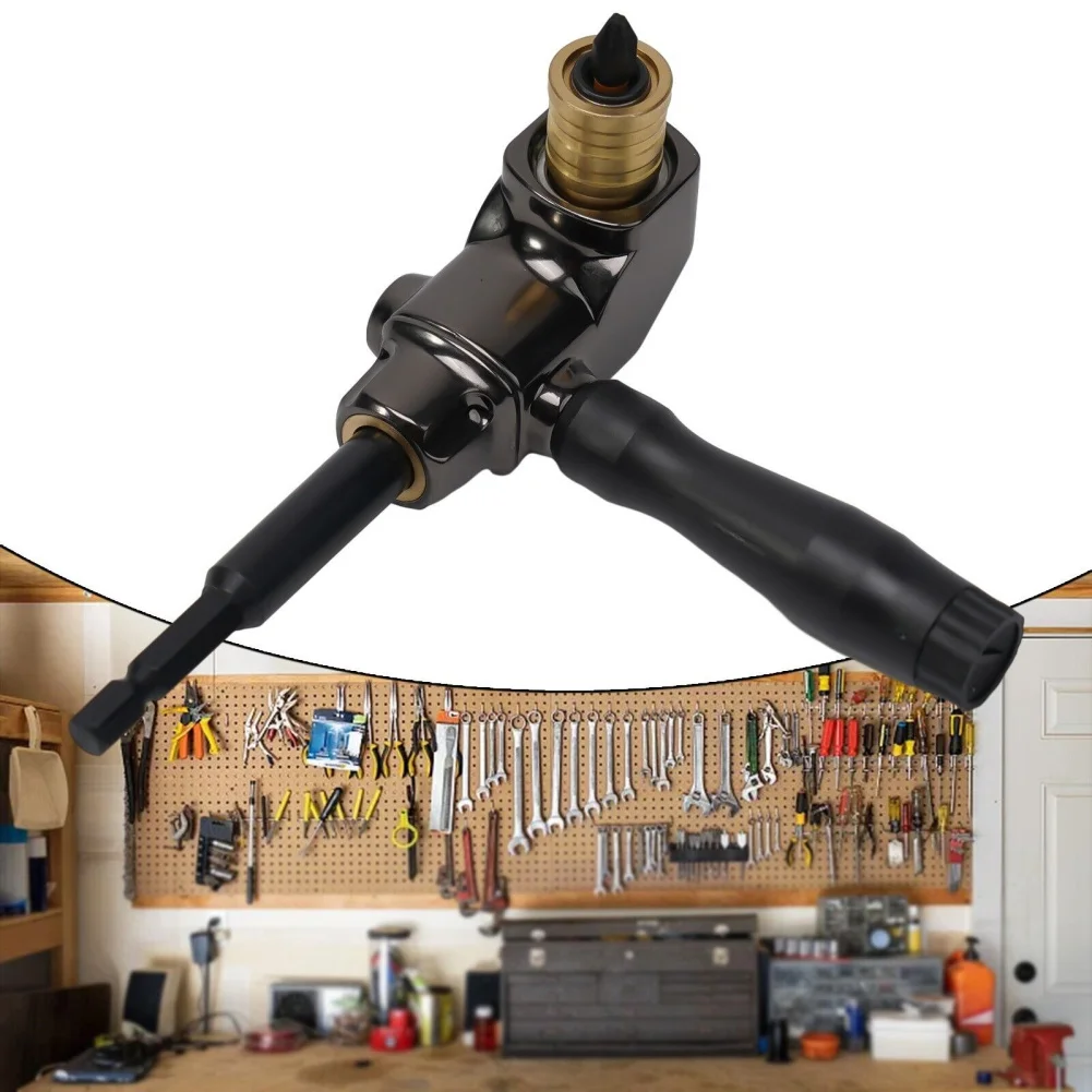 

Угловой Инструмент для электродрели, чёрный, под прямым углом 90 градусов, алюминиевый сплав, переходник для железа, узкое пространство, сверлильный инструмент