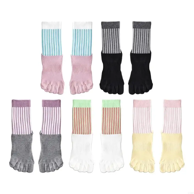 

Cotton Workout Sock with Nonslip Grip and Ventilated Design Yogas Sock Toe Separator Hosiery for Active Lifestyles
