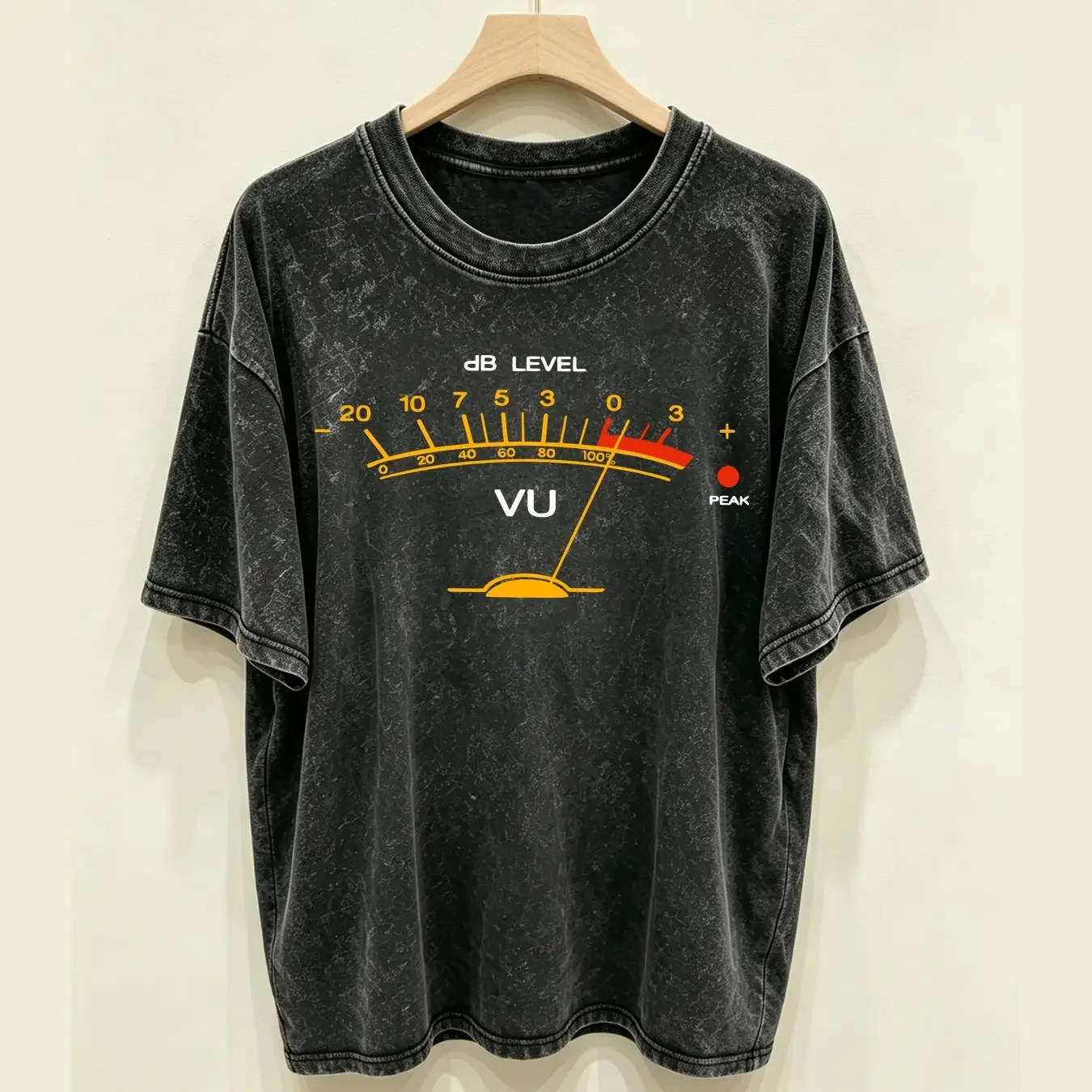 washed T Shirt Volume VU Meter Vintage Audio Engineer Recording Studio vintage Washed Casual Soft Stylish fashion Breathable
