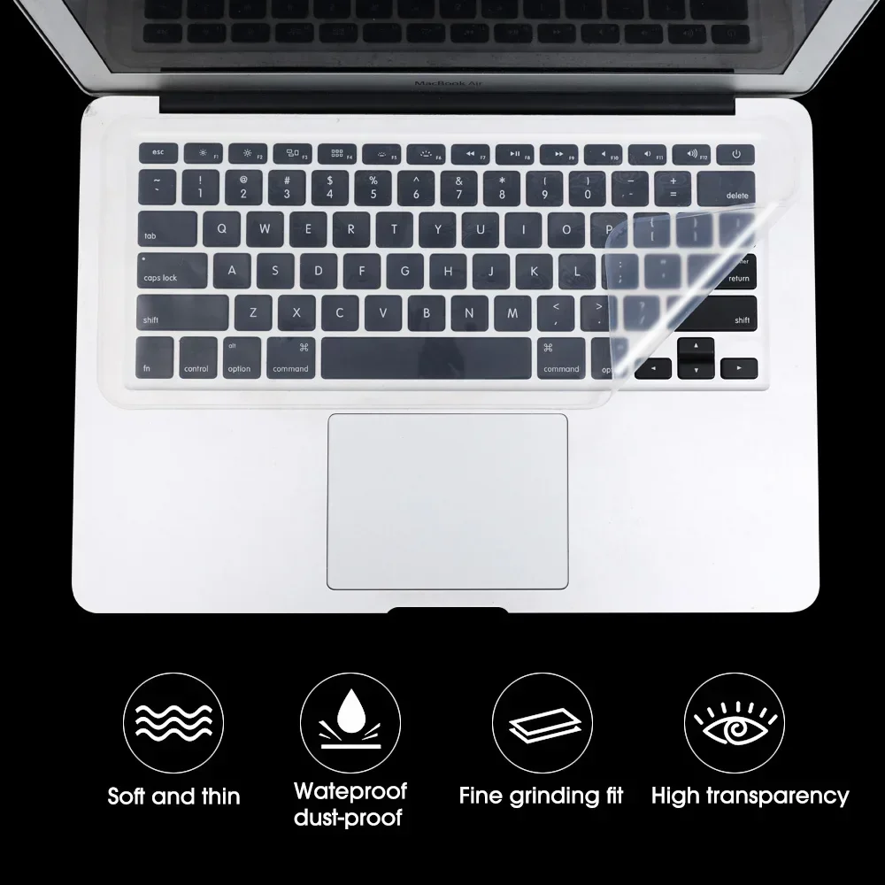 Universal Transparente impermeável Laptop Keyboard Protector Films, Silicone Anti Capa Poeira para MacBook Notebook, 10 ", 14", 15.6"