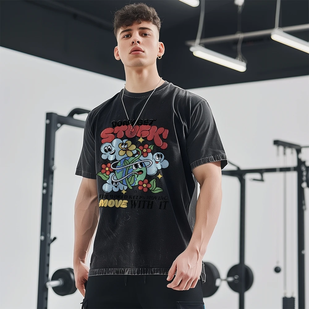 Cute Cartoon Small Fresh Flower Print T-Shirt Trendy Fashion Shoulder Pure Cotton Couple Wear Designer New Summer Short Sleeves